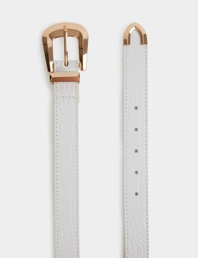 Ceinture croco blanc femme