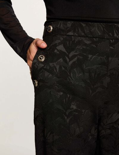 Pantalon slim taille haute noir femme