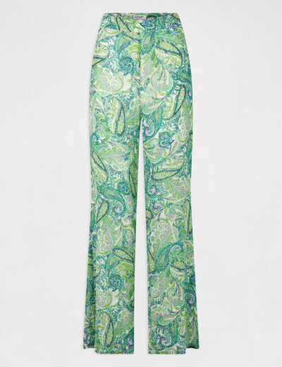 Vlotte rechte broek met paisleyprint meerkleurig vrouw