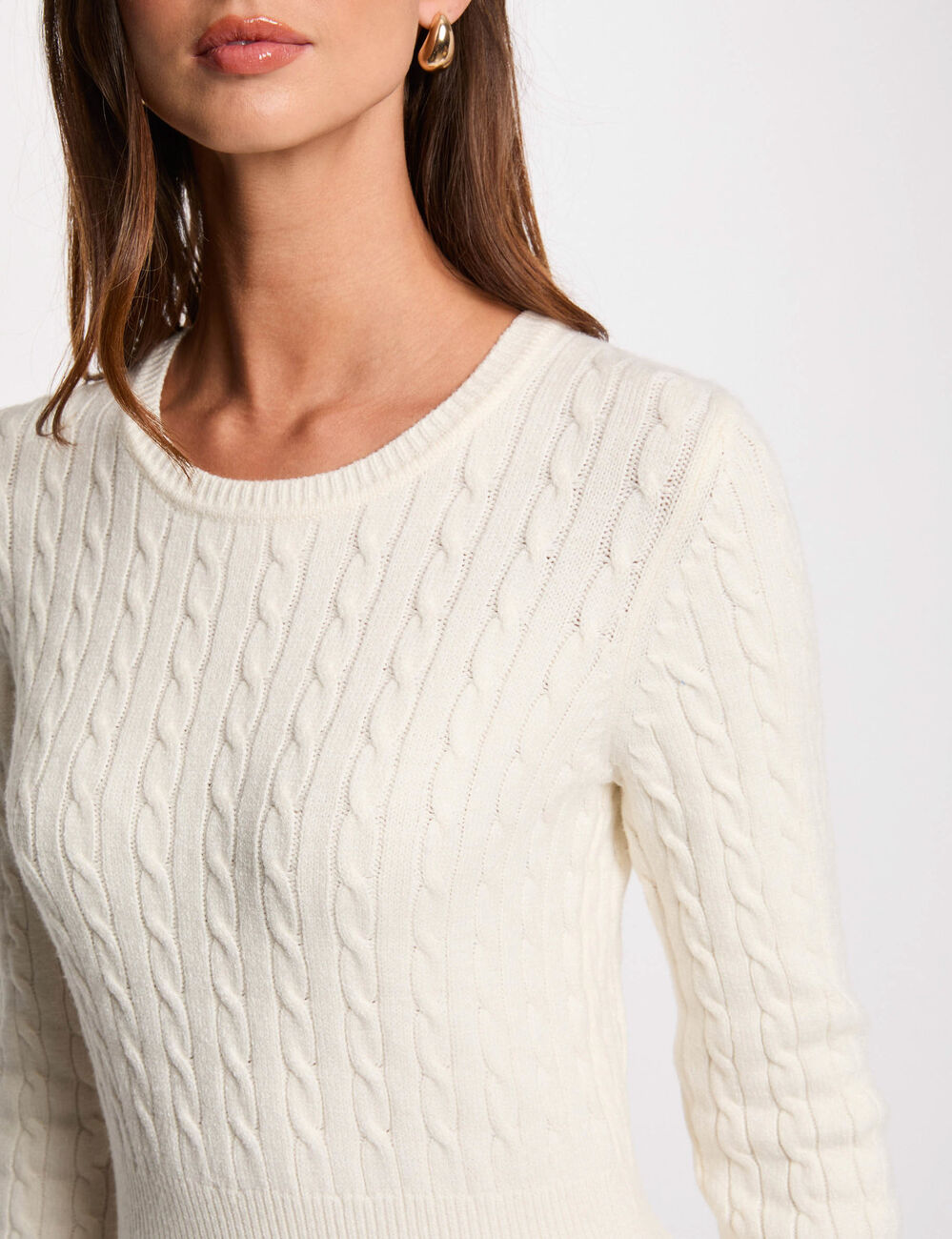 Robe tricot courte patineuse ivoire femme