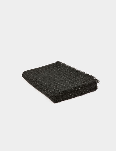 Écharpe tweed noir femme