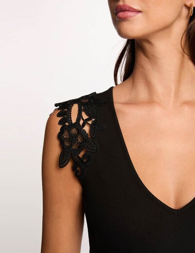 Mouwloze top zwart vrouw