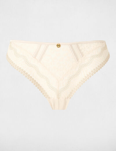 Kant slip met fijne bandjes beige vrouw