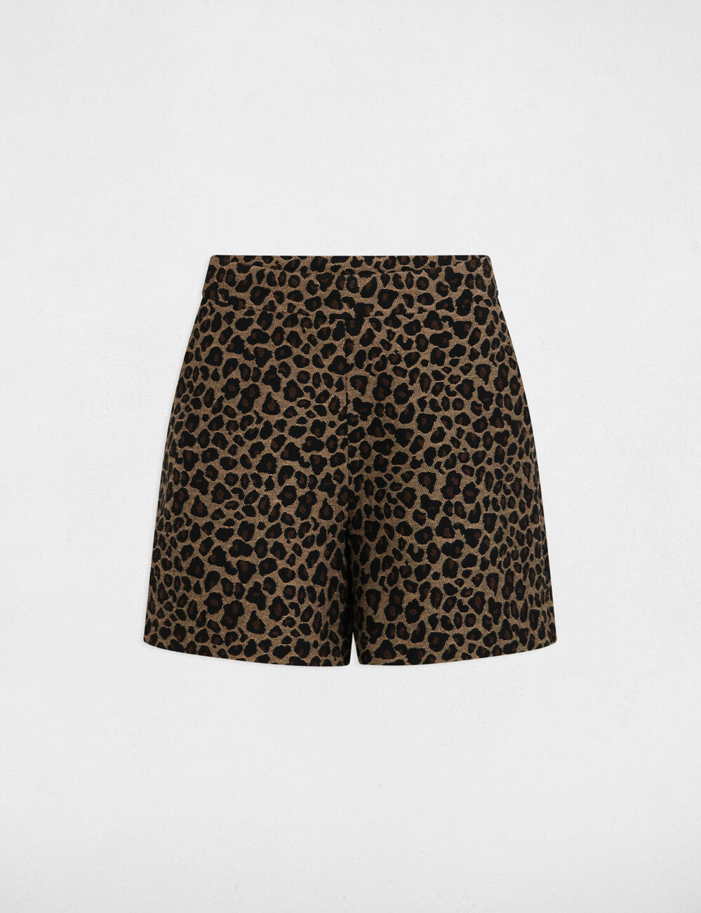 Rechte short met luipaardprint meerkleurig vrouw