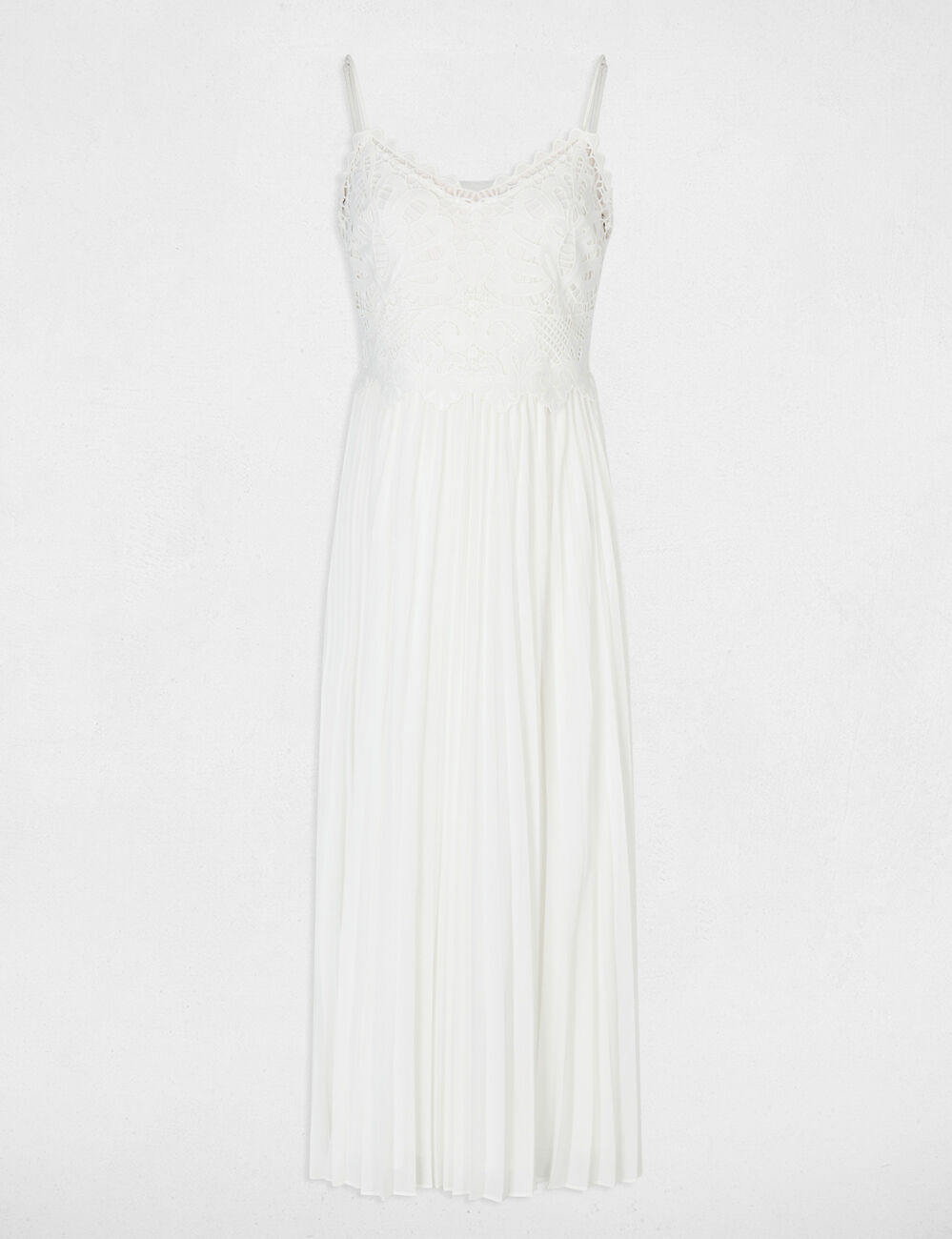 Robe longue dentelle blanc femme