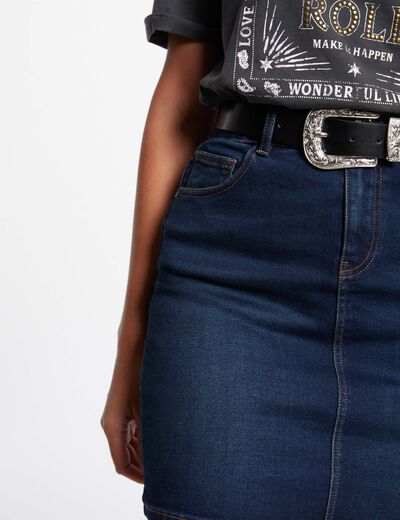 Jupe courte en jean jean brut femme