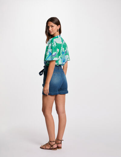 Blouse met korte mouwen meerkleurig vrouw