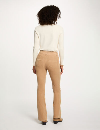 Broek van corduroy zand vrouw