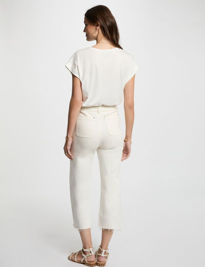 T-shirt à inscription blanc femme