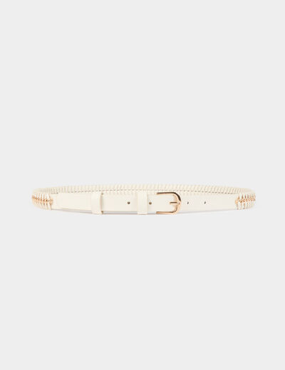 Ceinture tressée chaîne blanc femme