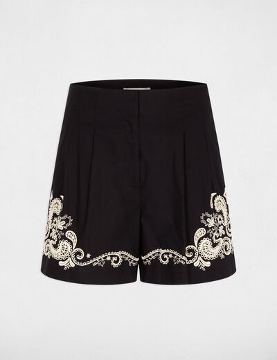 Short taille haute noir femme