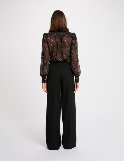 Blouse van voile met pofmouwen meerkleurig vrouw