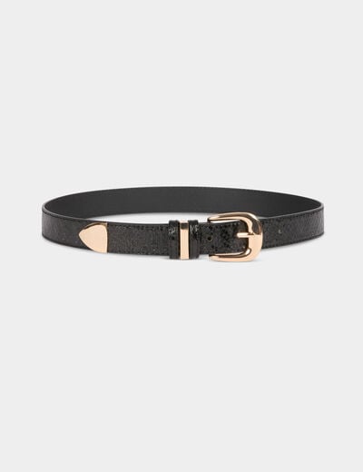Riem met dierenprint zwart vrouw
