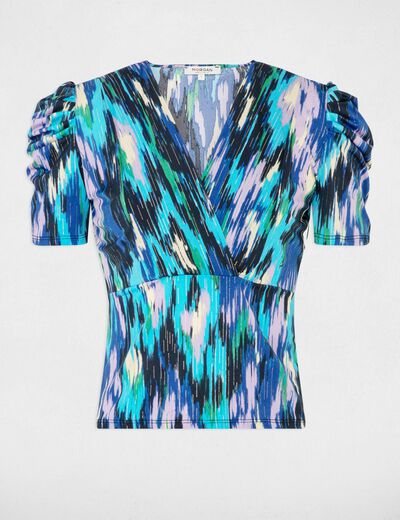 T-shirt met abstracte print meerkleurig vrouw