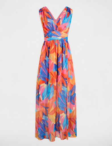 robe longue droite imprimee multicolore femme Robe longue droite imprimée multicolore femme