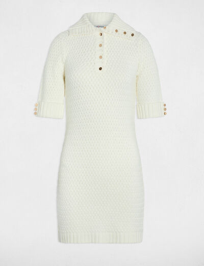 robe courte col camionneur blanc femme Robe courte col camionneur blanc femme