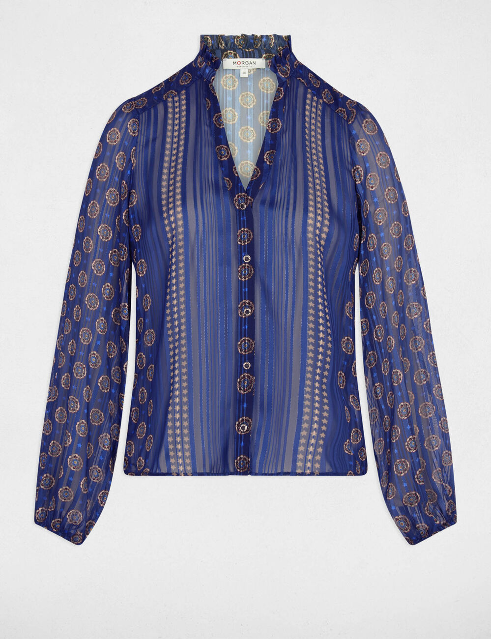 Chemise fluide imprimée multicolore femme