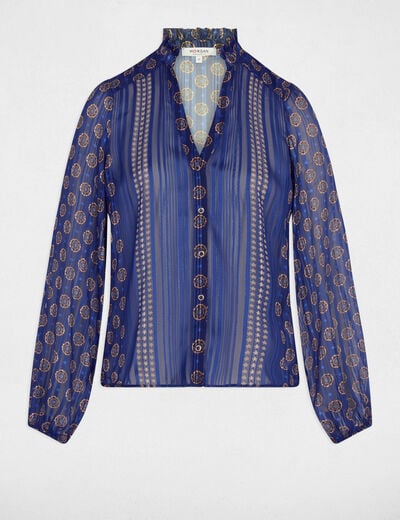 Chemise fluide imprimée multicolore femme