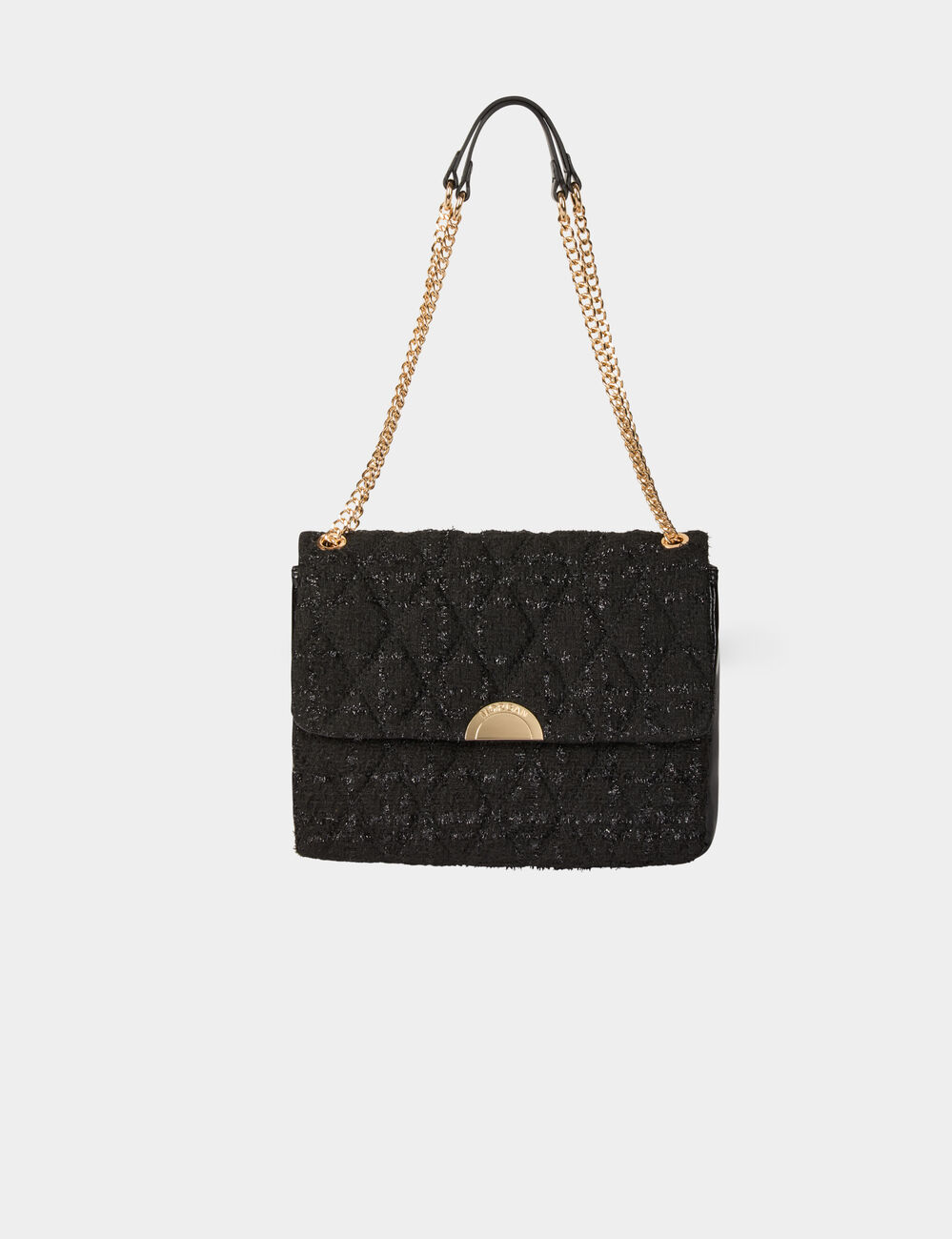 Sac tweed métallisé noir femme