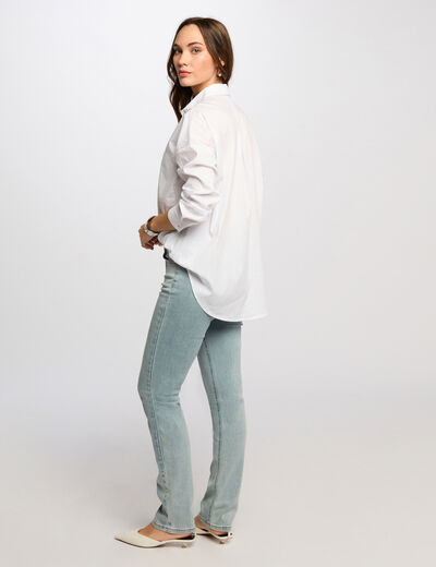 Jeans regular taille standard denim bleach femme