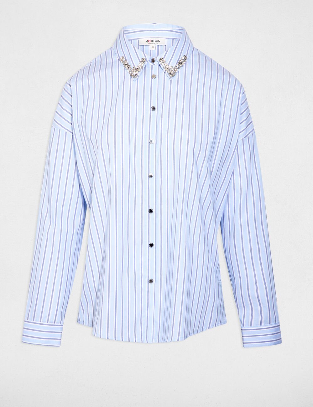 Chemise oversize rayée multicolore femme