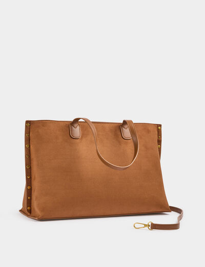 Sac cabas clout&eacute; camel femme