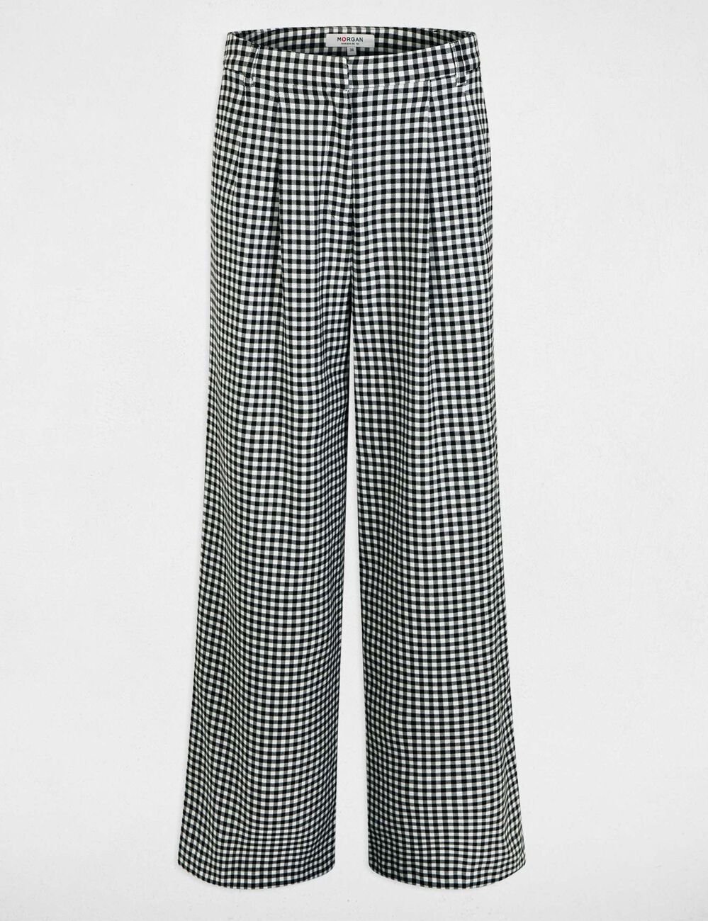 Pantalon large &agrave; plis noir femme