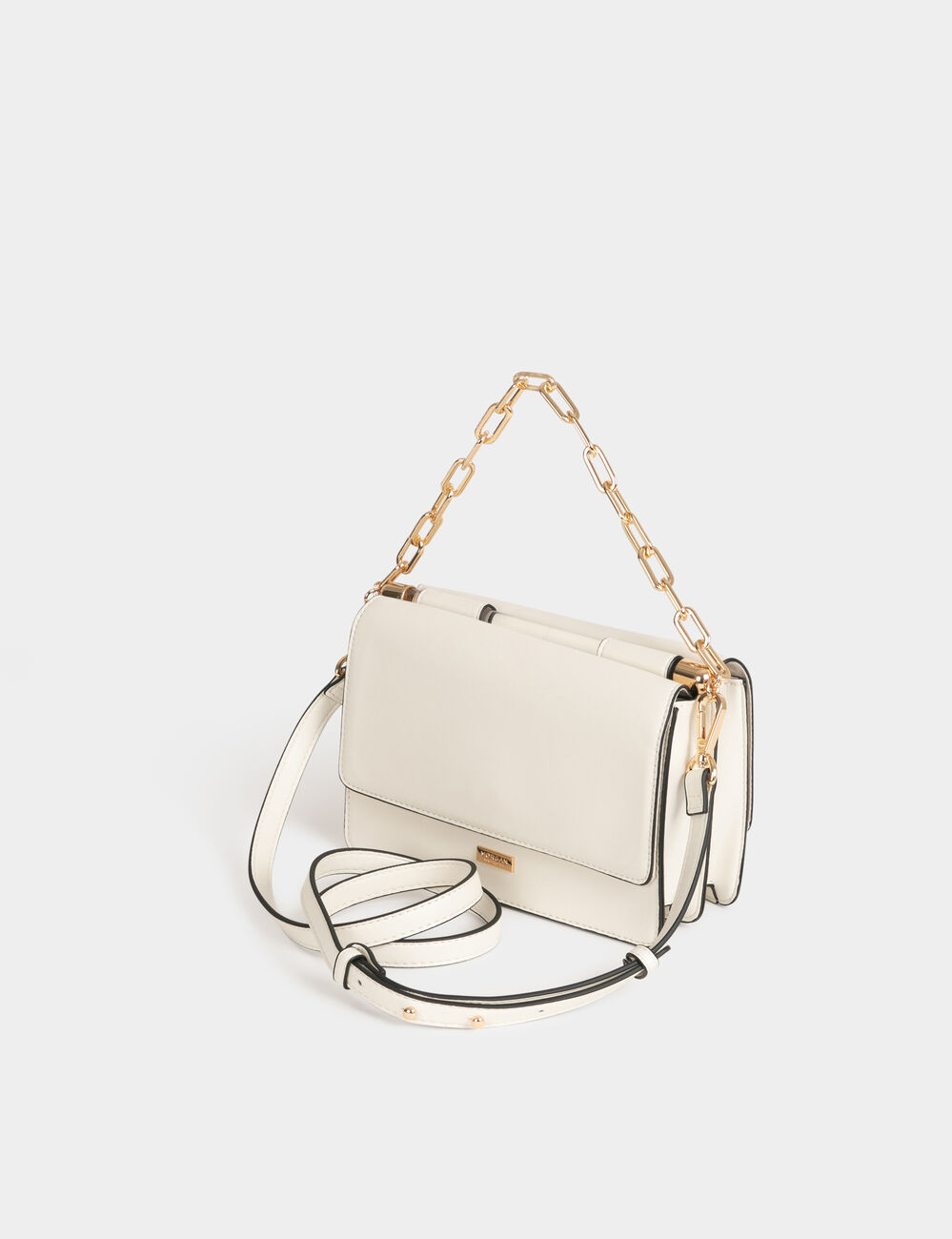 Sac pochette &agrave; anse cha&icirc;ne beige femme