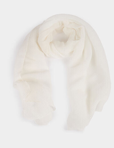 Foulard plissé à strass blanc femme