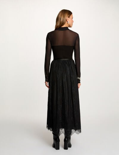 T-shirt met lange mouwen zwart vrouw