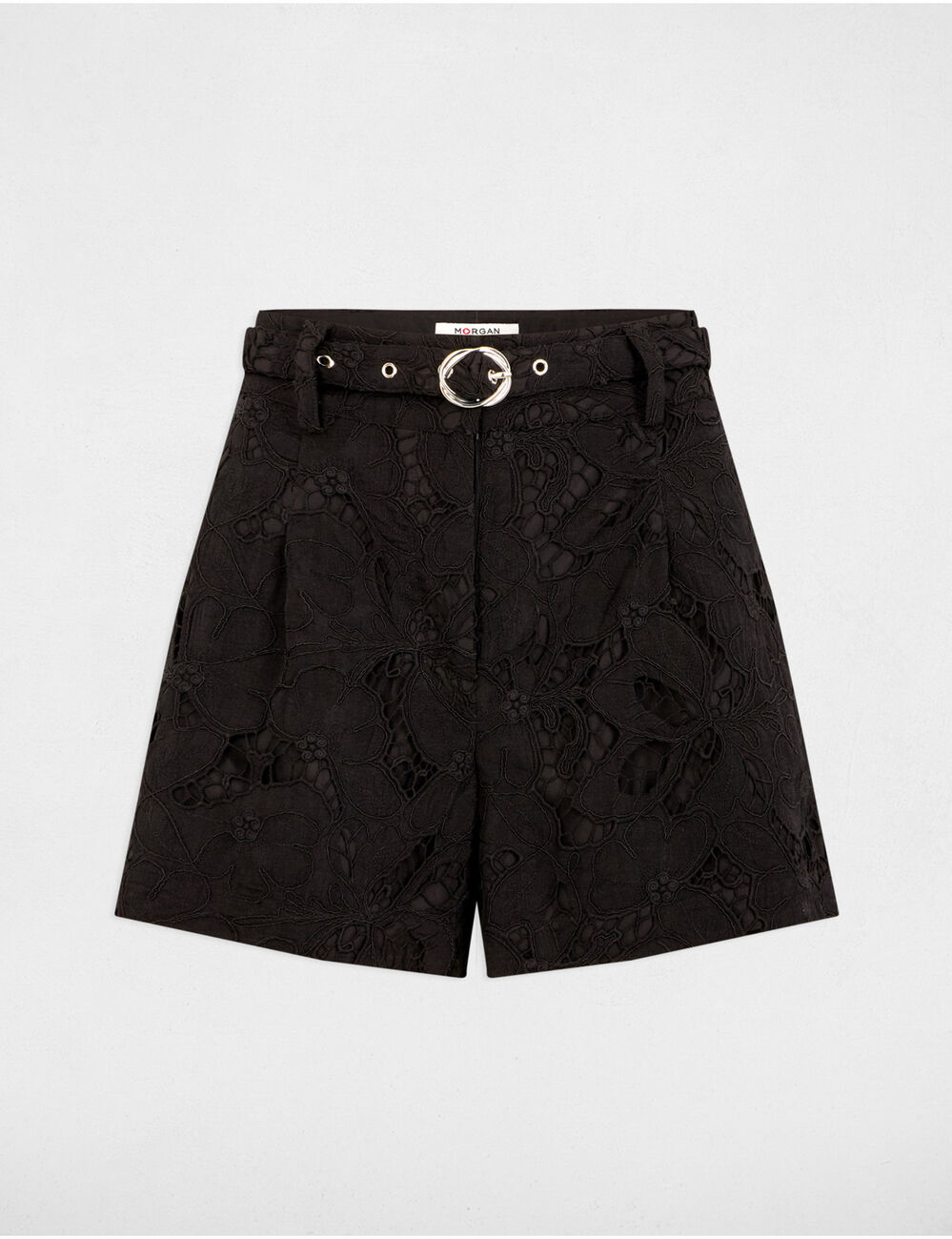 Hoge taille kanten short zwart vrouw