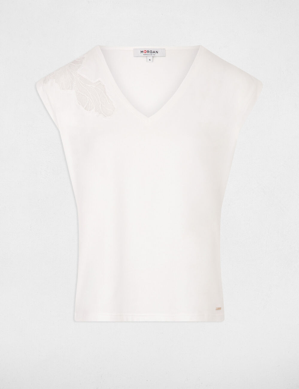 T-shirt manches courtes ecru femme
