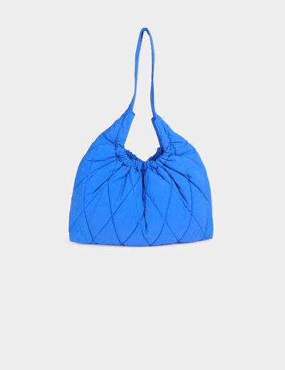 Sac matelassé porté-épaule bleu femme