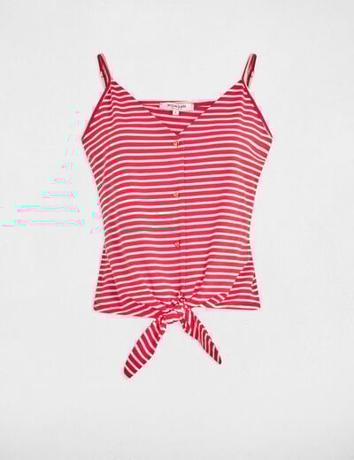 Cropped V-hals tanktop helder wit vrouw