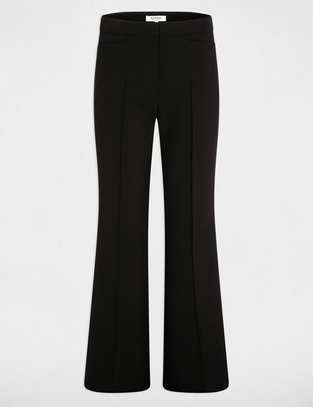 Pantalon bootcut taille haute noir femme