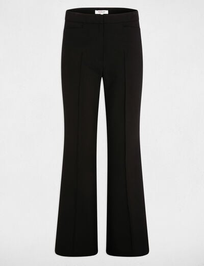 Bootcut broek met hoge taille zwart vrouw