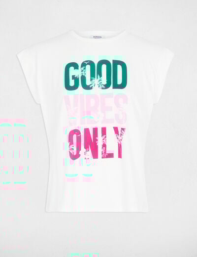 T-shirt manches courtes blanc femme