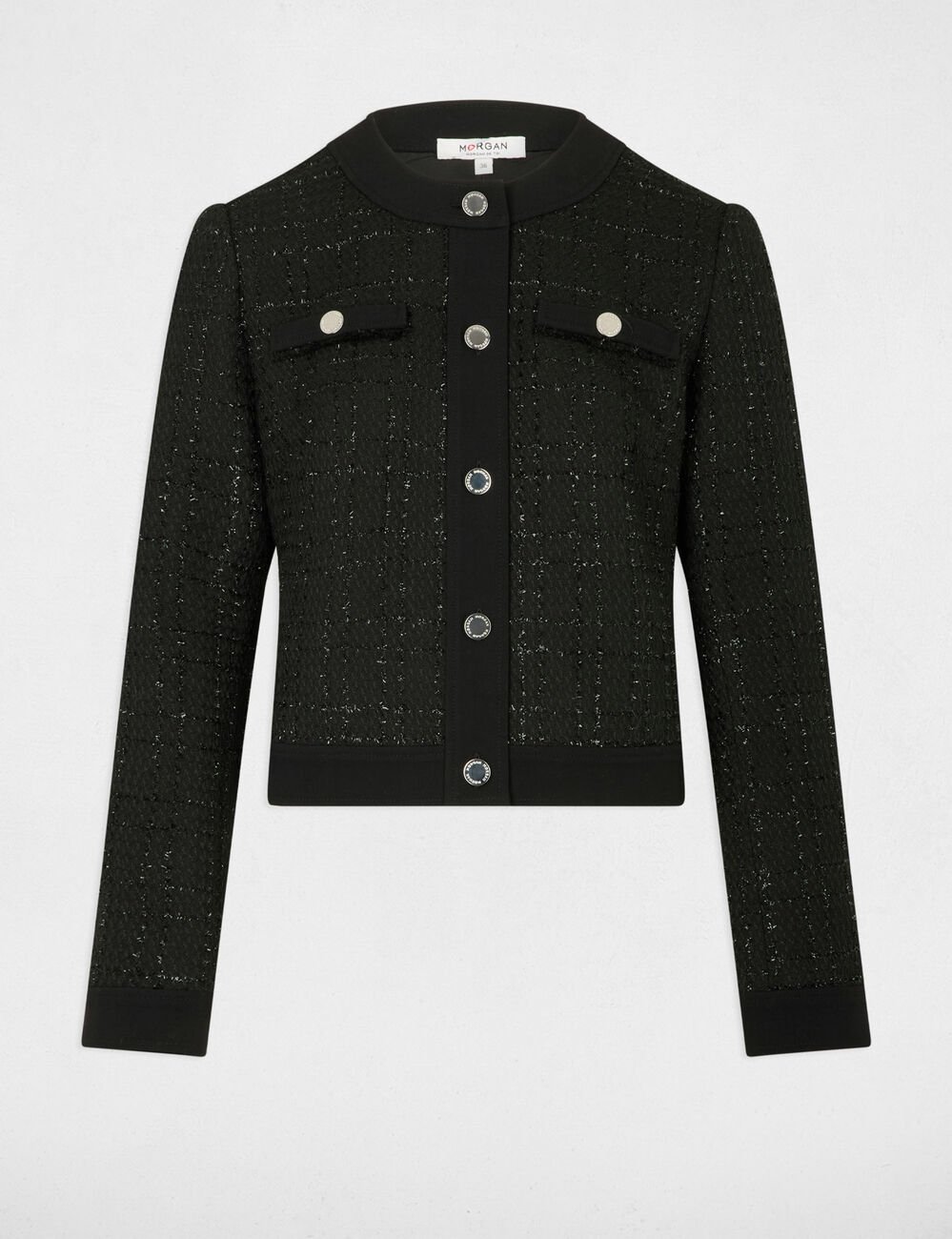 Veste courte ajustée noir femme