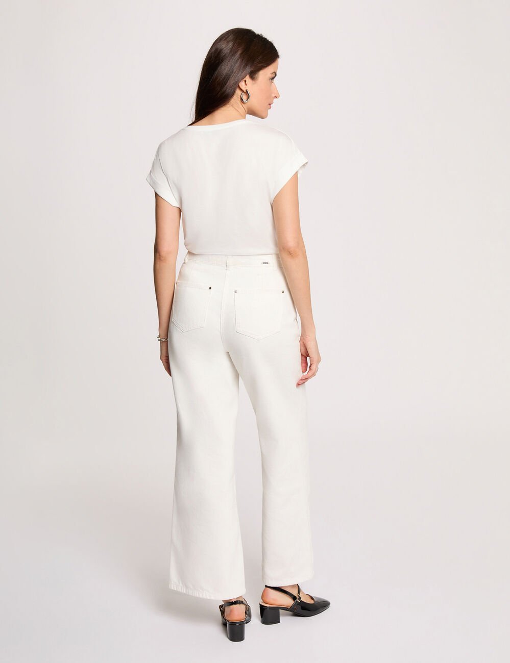 T-shirt manches courtes blanc femme