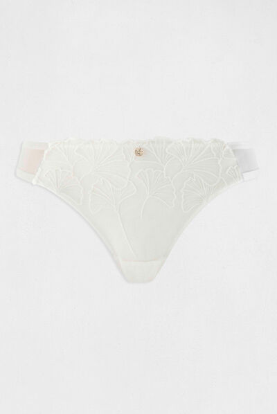 Slip en dentelle ivoire femme