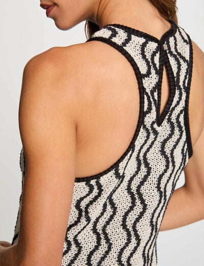 Robe longue droite imprimée multicolore femme
