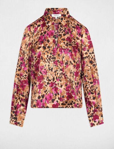 Chemise cache coeur ajustée multicolore femme