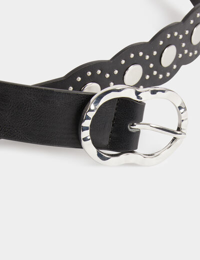 Ceinture avec clous noir femme