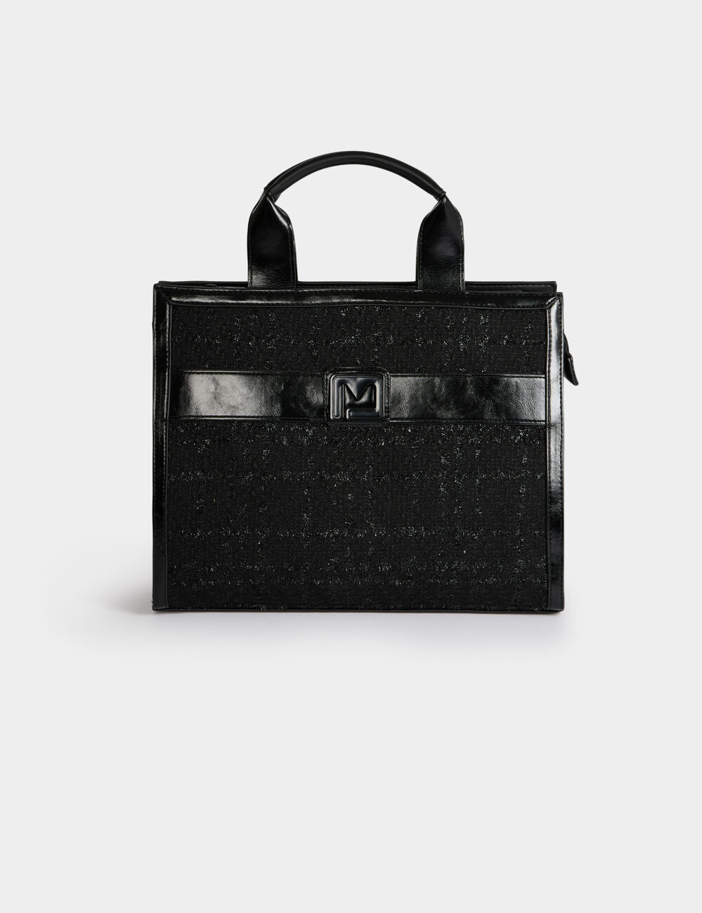 Tweed shopper zwart vrouw