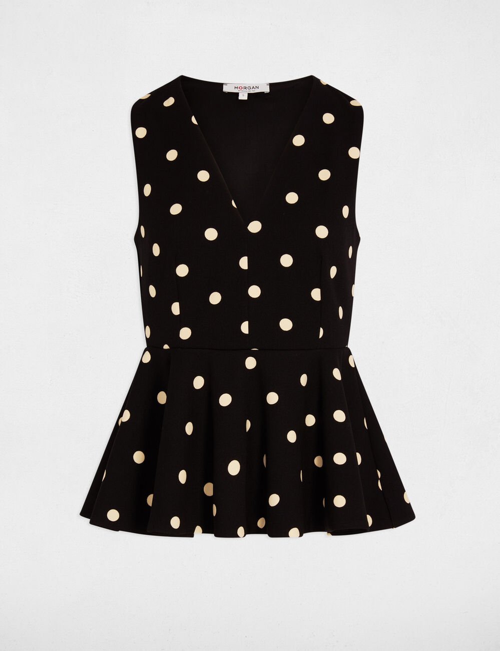 Getailleerde top met V-hals helder wit vrouw