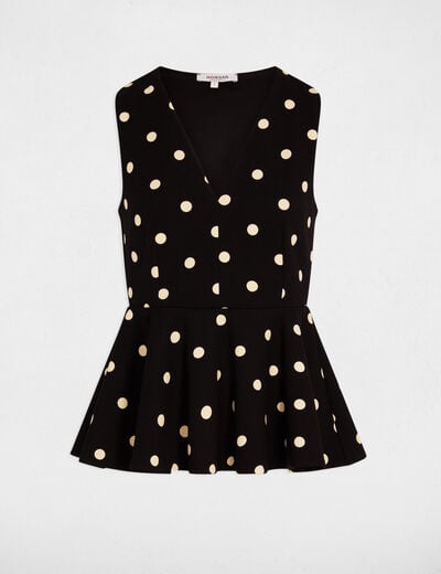 Getailleerde top met V-hals helder wit vrouw