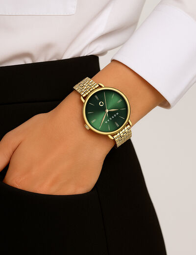 Montre classique jaune or femme