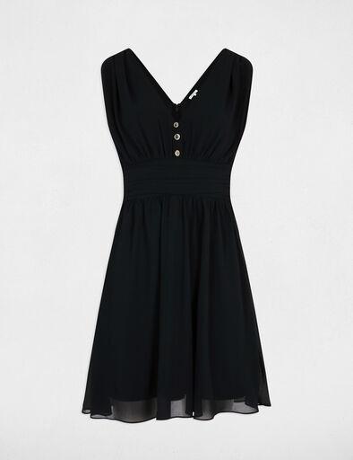 Robe courte évasée fluide bleu marine femme