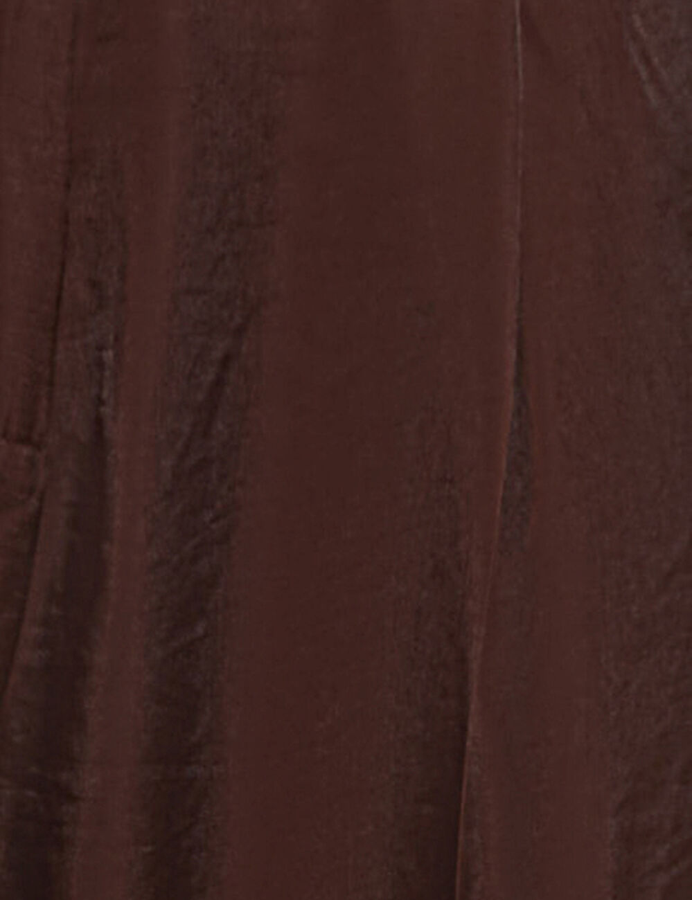 Pantalon large taille haute marron fonc&eacute; femme