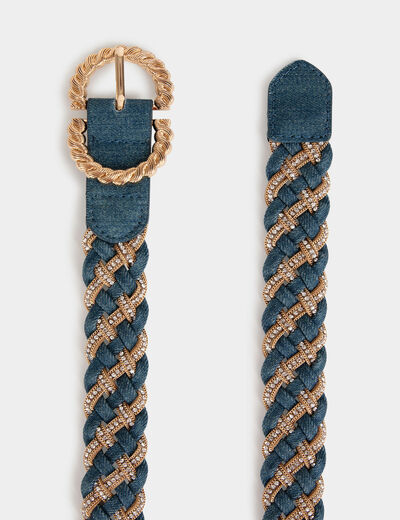 Ceinture en jean tressée denim stone femme
